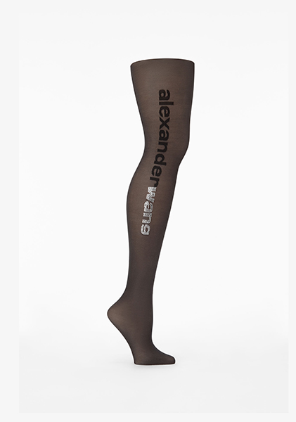 ALEXANDER WANG CRYSTAL LOGO TIGHTS
