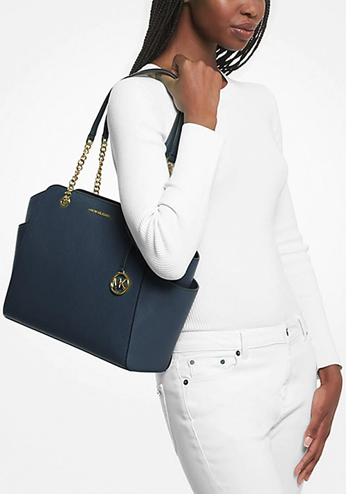 Jacquelyn Navy Tote Bag