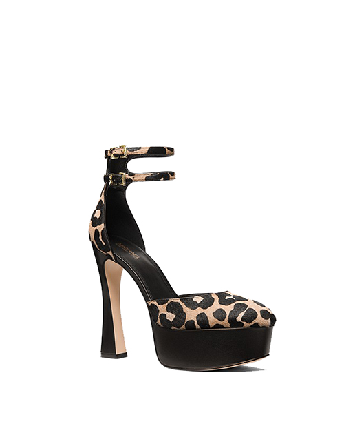 Martina Lace Up Black Multi/Leopard