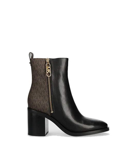 Regan Mid Black Brown Logo Bootie