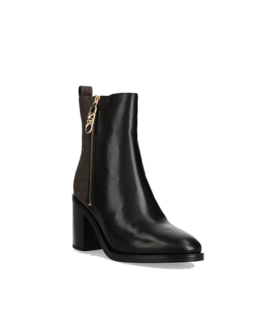 Regan Mid Black Brown Logo Bootie