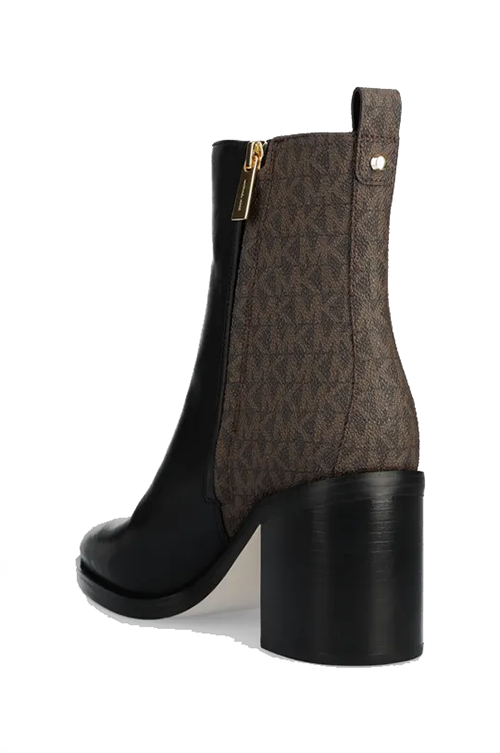 Regan Mid Black Brown Logo Bootie