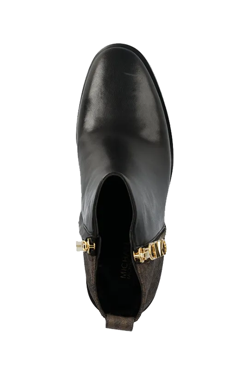Regan Mid Black Brown Logo Bootie