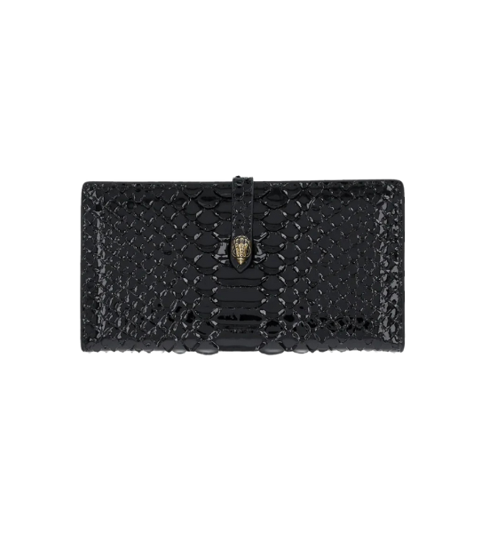 Black Kensington Snake Print Soft Wallet