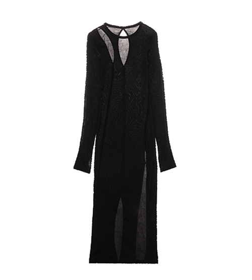 Base Double Rib Black Dress