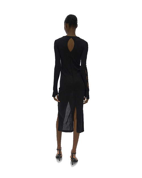 Base Double Rib Black Dress