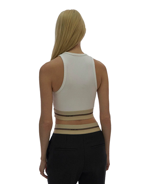 Logo Band White Bralette