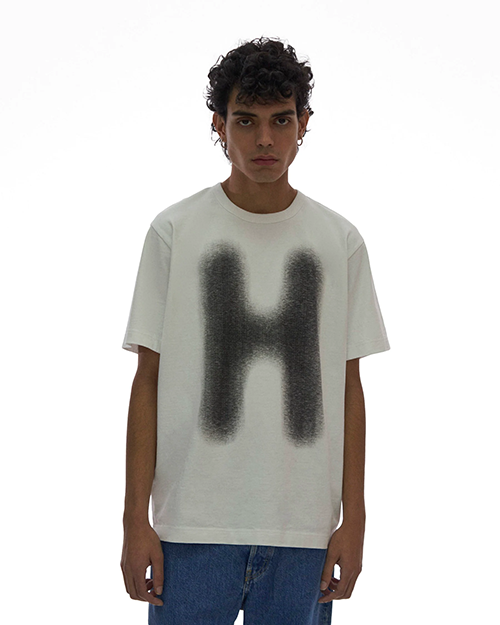 Blurry Black Logo White T-Shirt