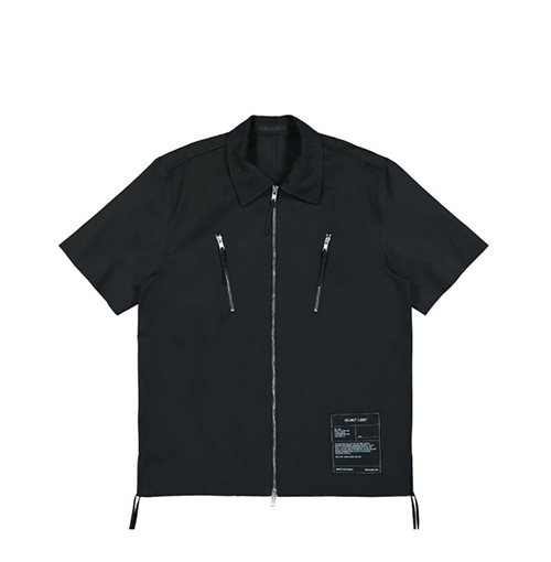 Zip Short Sleeve Black Shirt