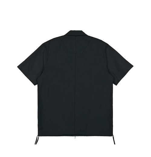 Zip Short Sleeve Black Shirt