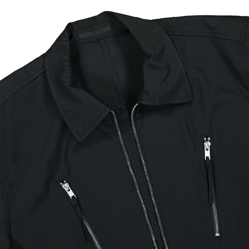 Zip Short Sleeve Black Shirt