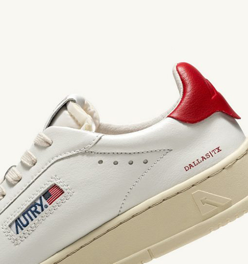 Dallas Low Man Leat White Red