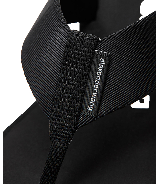 Aw Black Nylon Wedge Flip Flops
