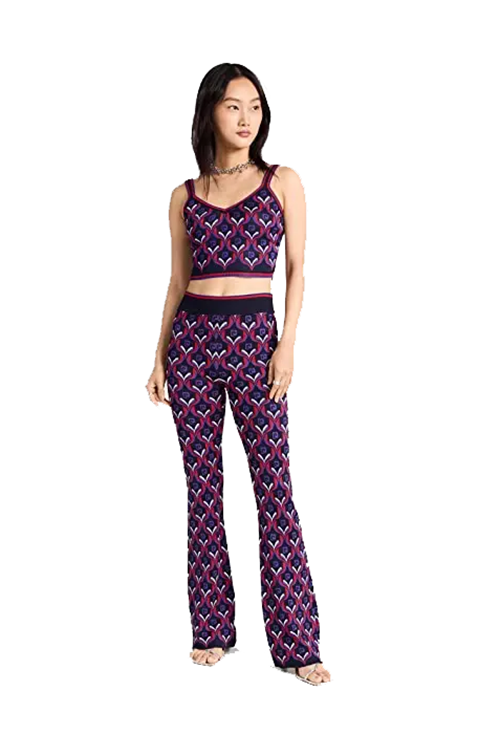 Jacquard Paco Purple Red Halter Top