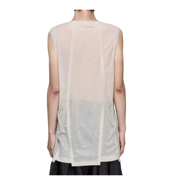 Beige Polyptych Sleeveless Runner Top