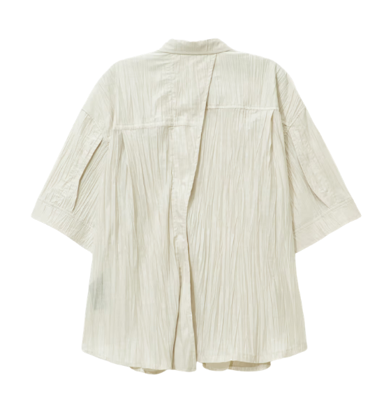 Beige Polyptych Crease Half Shirt