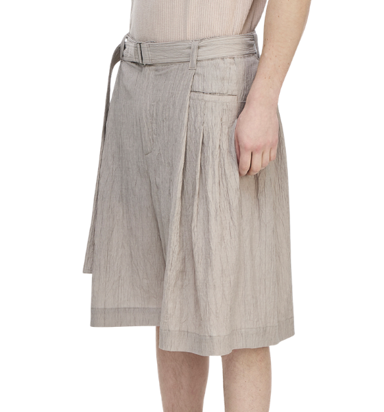 Beige Edgefold Volume Shorts