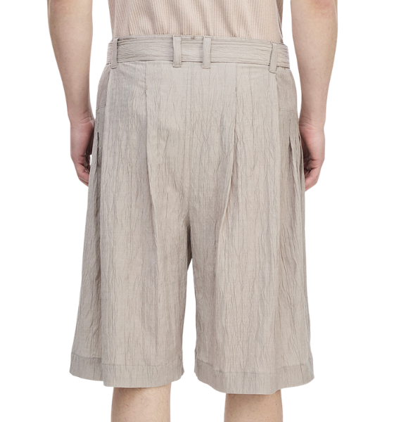 Beige Edgefold Volume Shorts