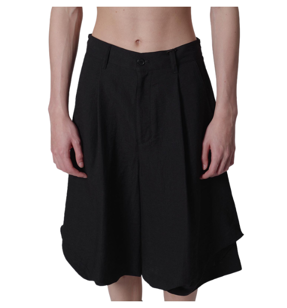 Black Bias Drape Shorts