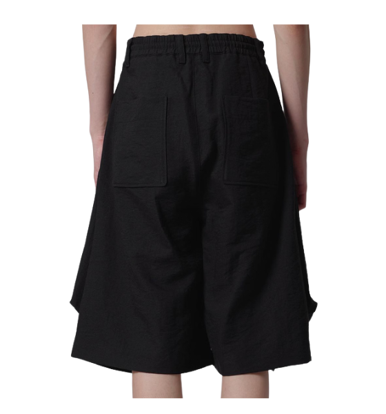 Black Bias Drape Shorts