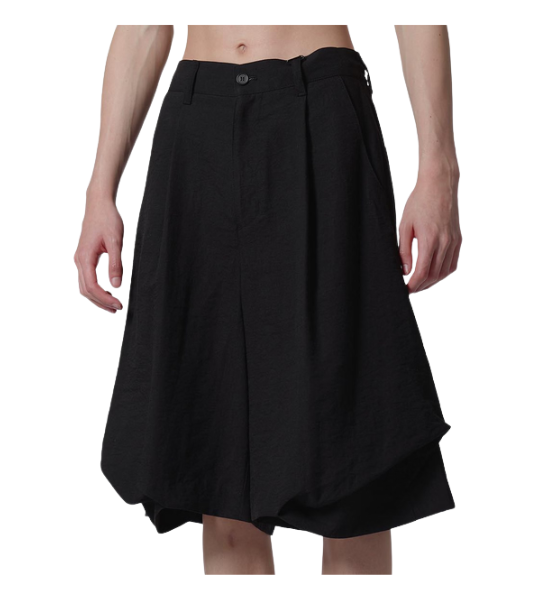 Black Bias Drape Shorts