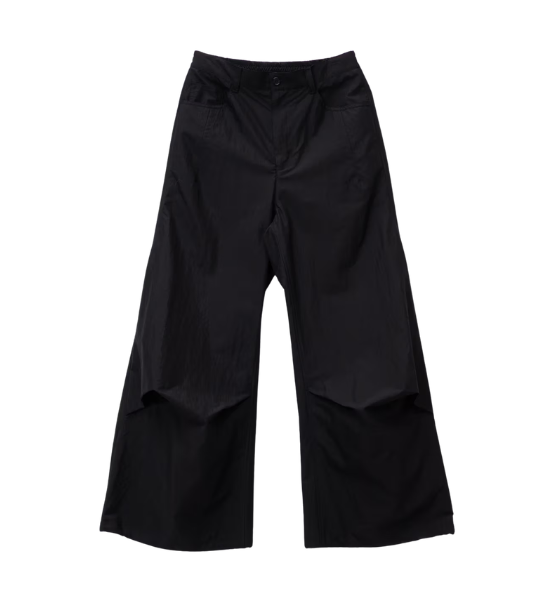 Black Bias Drape Flare Pants