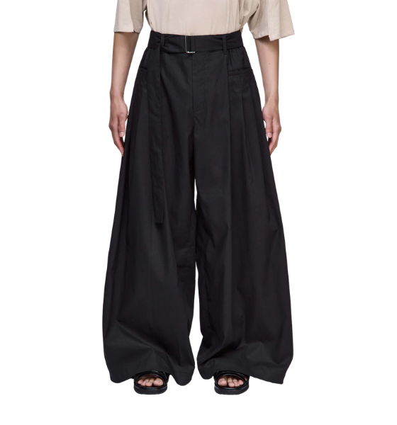 Black Edgefold Volume Pants