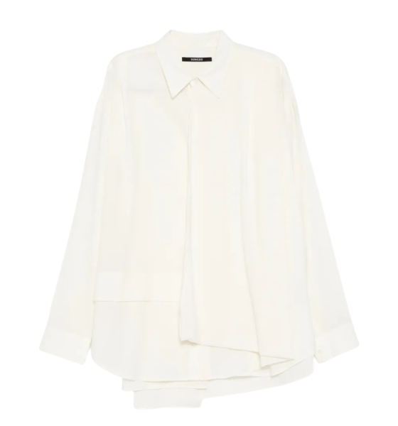 White Bias Drape Shirt