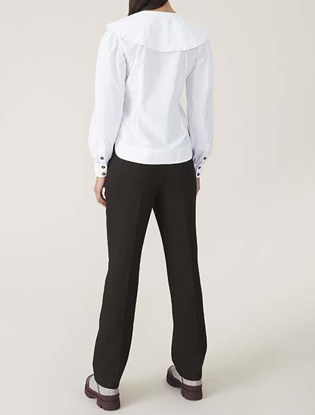White Cotton Poplin Fitted Shirt