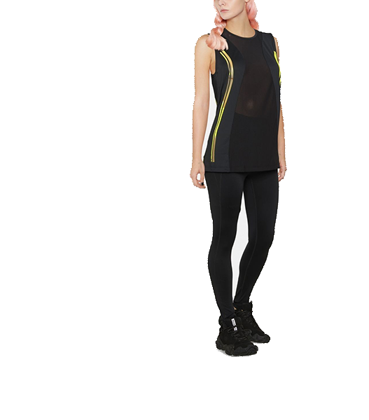 Adidas By Stella McCartney Black Yellow Tank Top