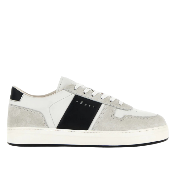 H668 White/Black Allacciato Fascia Logo