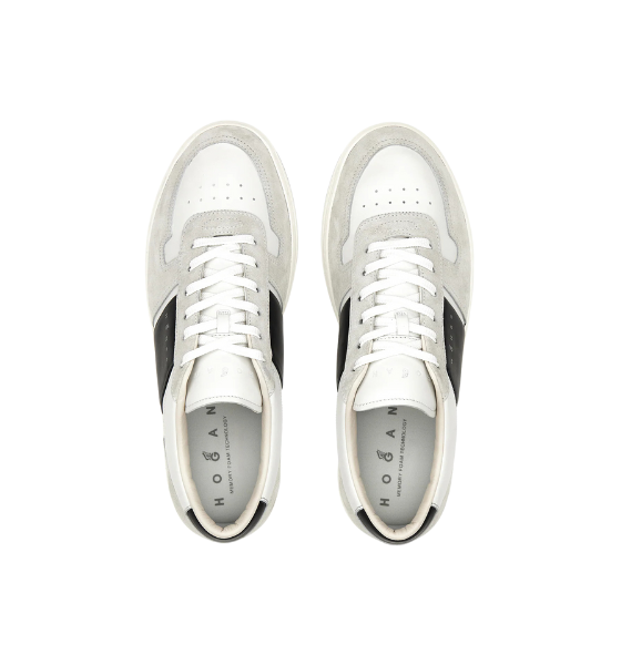H668 White/Black Allacciato Fascia Logo