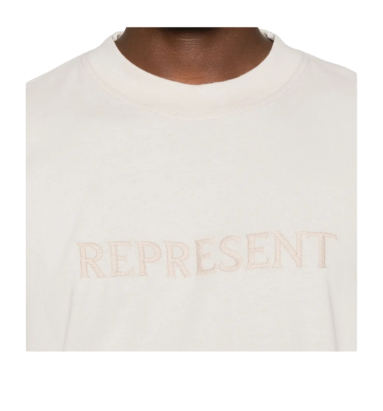 Concrete Embroidered Cotton Serif Logo T-shirt