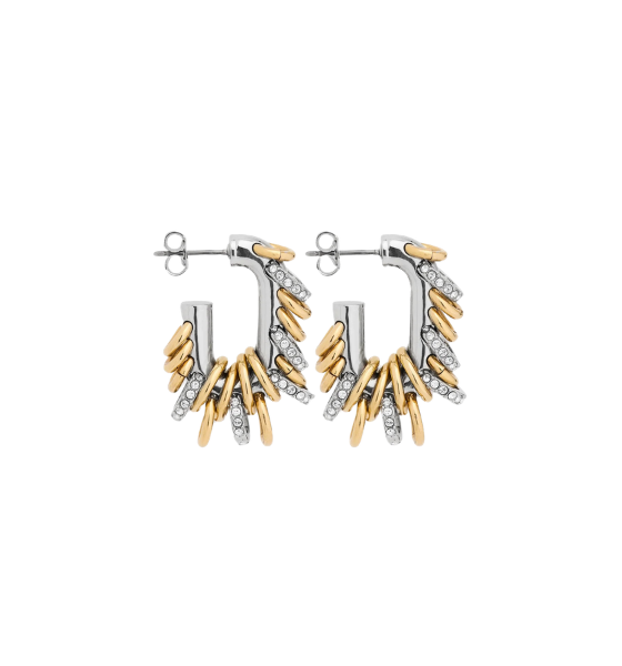 Gold/Silver Boucle D'Oreill Earrings