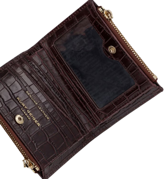 Brown Croc Prin Leather Mini Purse Shoreditch