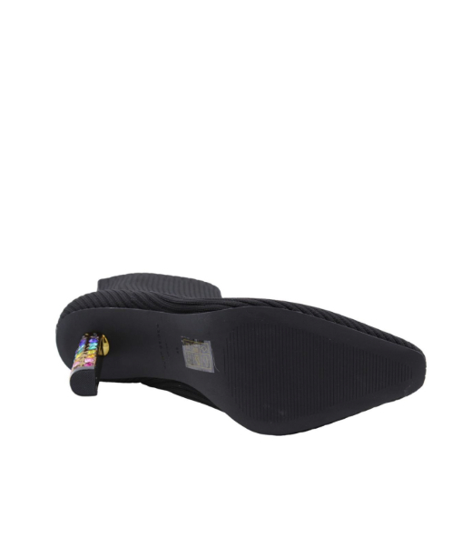 Black/Comb Fabric Ankle Boots