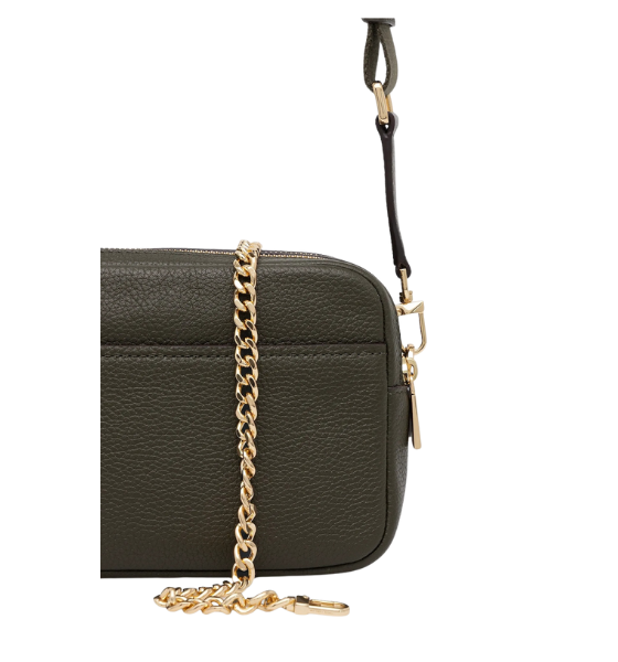Black Leather Bryant Md Doublezip Chain Camera Xbody Bag