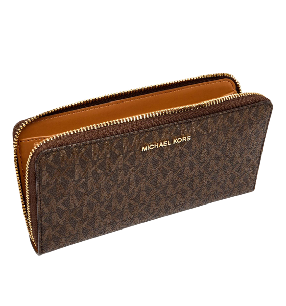 Brown Jet Set Lg Slim Za Continental Wallet