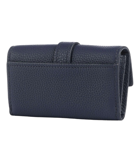 Midnight Blue Nolita Leather Md Flap Trifold Wallet