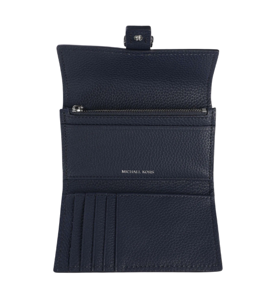 Midnight Blue Nolita Leather Md Flap Trifold Wallet