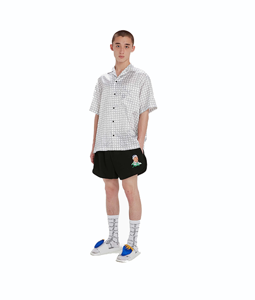 Embroidered Rugby Face Running Shorts