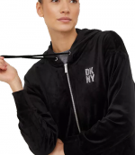 Strass Logo Black Velvet Jacket