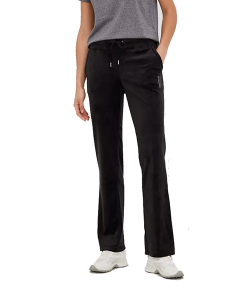 Strass Logo Black Velvet Active Pants