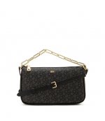 Black Logo Gold Chain Double Bag