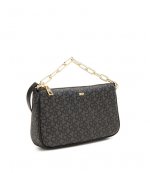 Black Logo Gold Chain Double Bag