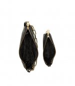 Black Logo Gold Chain Double Bag