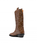 Mid Shaft Embroidered Tiger's Eye Western Boots