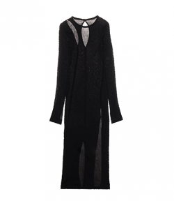 Base Double Rib Black Dress