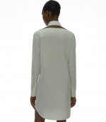 Cut- Out Poplin White Shirt Dress