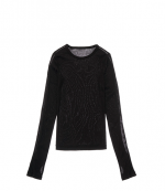 Slash Long Sleeve Black Top